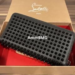 新品未使用 13万 ブラック ルブタン パネトーネ ファスナー 長財布