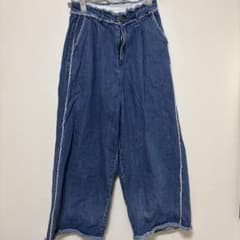 d-76: AVAIL MODE デニム ワイドパンツ フリンジ加工