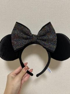 東京ディズニーリゾート ミニー カチューシャ 黒 カラフル ラインストーンのサムネイル
