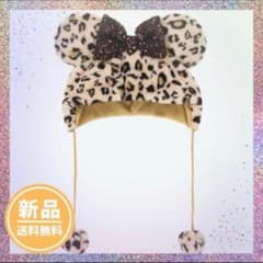 新品未使用】茶色 ヒョウ柄 ミニー ファンキャップ ブラウン ベージュ