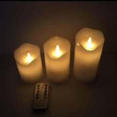 揺らめくLED キャンドルライト 大中小3セット リモコン付のサムネイル