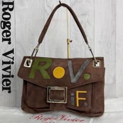 【美品】Roger Vivier スクエアバックル トートショルダーバッグ 美品♡スエード♡デカロゴ♡ロジェヴィヴィエ スクエア バックル