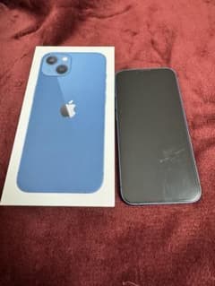 iPhone 13 ブルー 本体と箱付き 128GB バッテリー容量90% - メルカリ