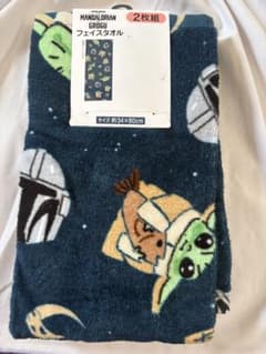 STAR WARS 만다롤리안 그로구 페이스 타올 2장 세트 신품