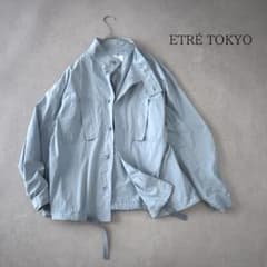 ETRÉ TOKYO 밀리터리 셔츠 재킷 나일론 혼합 경량 하오리 블루