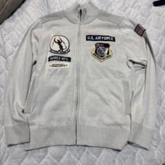 AVIREX L/S パッチドジップアップニットグレーMのサムネイル