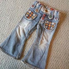 ２kids mama !!さま専用♡ブーフーウー☆バックアレイ刺繍デニム90のサムネイル