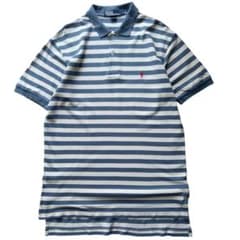 90s Polo Ralph Lauren ボーダーポロシャツ 刺繍ロゴ M - メルカリ