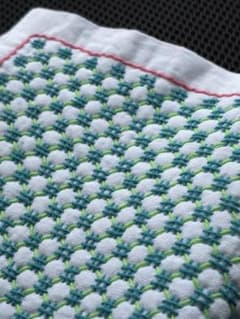 刺し子ふきん 完成品　井桁つなぎのサムネイル