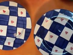 ウィリアムズソノマ イタリア製 チェック ハート プレート 2枚セットのサムネイル