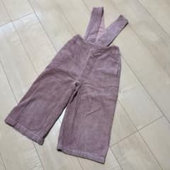 プティマイン くすみピンクワイドパンツ コーデュロイサロペット120cmのサムネイル
