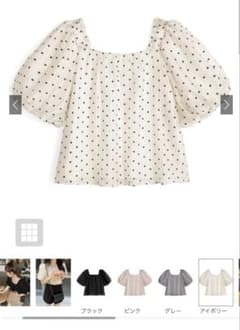 GRL 新品未使用 ドット柄シアーバルーンスリーブブラウスのサムネイル