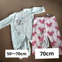 [신품] 베이비 미니 짱 롬퍼스 & 미키 무늬 바지 70cm 2 장