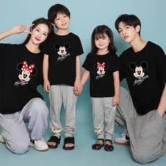 新品 ミッキー＆ミニー プリント 親子お揃いコーデ 半袖 T シャツ BX116のサムネイル