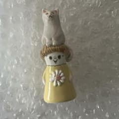 うえのえみ　陶人形　オブジェ　ネコ　女の子　日本作家 うえのえみ 陶人形 オブジェ ネコ 女の子 日本作家 - メルカリ