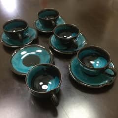 未使用、京しずく碗皿揃  コーヒー&ソーサのサムネイル