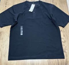 KAC様専用 UNIQLO ドライワッフルヘンリーネックTシャツ ブラック Mのサムネイル
