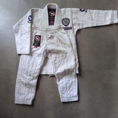 Bull Terrier キッズ柔術衣 上下セット ホワイト M2のサムネイル