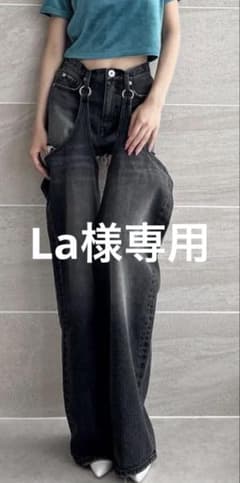 GYDA ハイウエストレイヤードデザイン2WAYデニムパンツのサムネイル