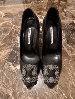 Manolo Blahnik ブラックハイヒール 36.5 - メルカリ
