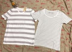 無印良品　ボーダーTシャツ2枚セット　新品未使用　訳ありのサムネイル