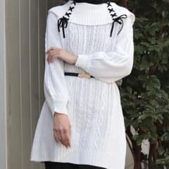 axes femme レースアップニットチェニックのサムネイル