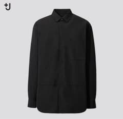 UNIQLO＋J スーピマコットンオーバーサイズシャツ(長袖) ブラックSのサムネイル