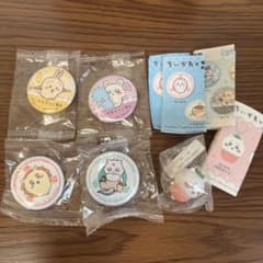 치이카와 쿠라 스시 콜라보 캔 배지 키링 세트