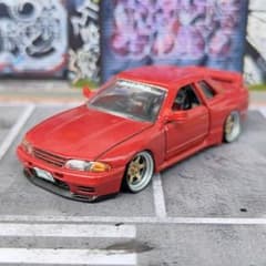 トミカ改造 日産 GTR R32 プレミアム 全塗装☆深リムホットウィール