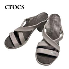 crocs サイプラス クロックス 廃盤品 サンダル グレー ヒール W6