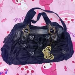 ANNA SUI キルティングバッグ ハンドバッグ 黒 y2k 鞄 ブラック - メルカリ