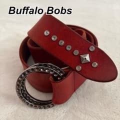 BUFFALO BOBS レザー　ベルト　ラインストーン　y2k BuffaloBobsラインストーン レザー ベルト スタッズ Y2K - メルカリ