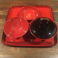 ※再値下げします！会津塗お食い初め食器セットのサムネイル