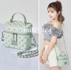 美品♡darich キルティングビジュースクエアミニバッグ ミント ダーリッチ ダーリッチ Darich キルティングビジュースクエアミニバッグ