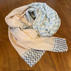 美品　幾何学模様ストール　丸井のサムネイル