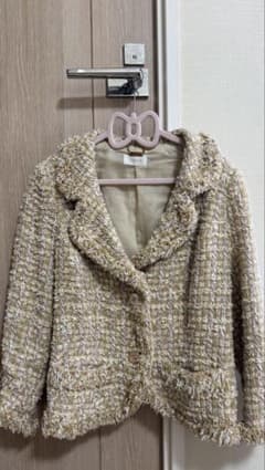 Harrods ツイードジャケット ベージュ フリンジのサムネイル
