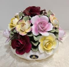 【大】 AYNSLEY エインズレイ 陶花 フラワーブーケ オブジェ 英国製 英国名門】エインズレイ Aynsley 陶花 フラワーオブジェ 置物 大きめ