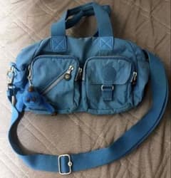 Kipling DEFEA 2WAY ショルダーバッグ ブルー モンキー付きのサムネイル