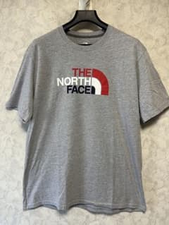 ノースフェイス 半袖Tシャツ グレー トリコロールカラーロゴ XLのサムネイル