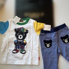 現行品ミキハウスTシャツ＆パンツセット - 5