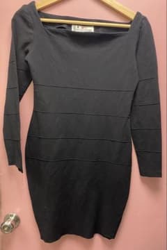 VTG! JACQUES D'ARS 80s,黒包帯ボディコンワンピース