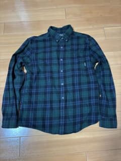 古着 Eddie Bauer ネルシャツ チェックシャツ グリーン系 Lのサムネイル