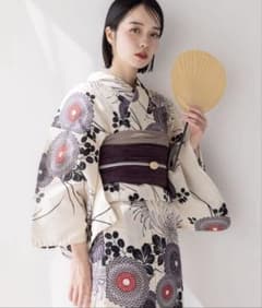 ゆかた館 グレース 綿麻 パープル 菊 Mサイズ ゆかた館 グレース 綿麻 パープル 菊 Mサイズ - メルカリ