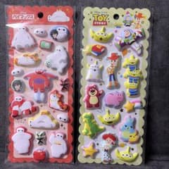 2枚セット／もちもちマシュマロシール　ベイマックス、トイストーリー