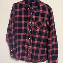 チェック柄 ネルシャツ レッド ネイビー Mのサムネイル