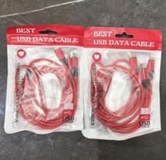 新品未開封 USB充電ケーブル　データケーブル 3in1　スマホ 2個セット