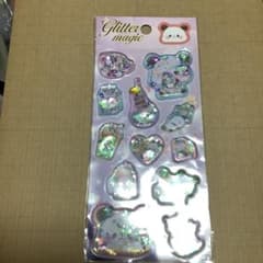 Glitter magic 水入り、ビーズ、ラメ入りシール②パンダ12枚のサムネイル