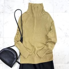 美品 マーガレットハウエル リネンコットンハイネックニット