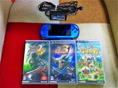【美品】SONY　PSP-3000　ブルー　ソフト3個セット☆のサムネイル