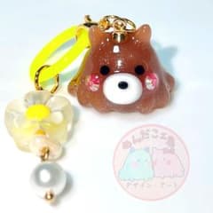 【新作】くまになりたかった めんだこ フラワービーズチャーム 目印アクセサリーのサムネイル